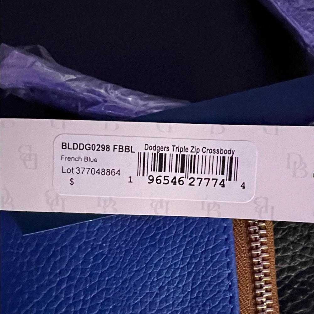 Dooney & Bourke Black and Blue Crossbody Bag with LA Emblem - Picture 3 of 7